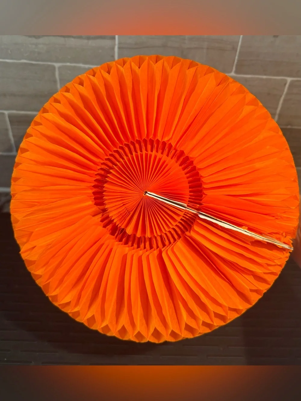 Vintage Ambassador Cards Honeycomb Tissue Pumpkin Centerpiece 1970s Fall Decor